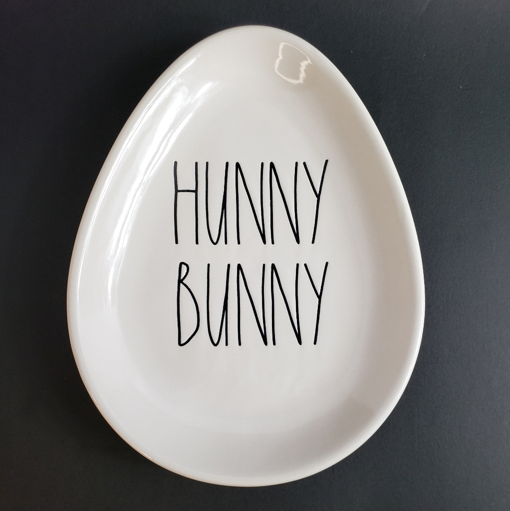 RAE DUNN HUNNY BUNNY EGG SHAPE DECOR PLATE